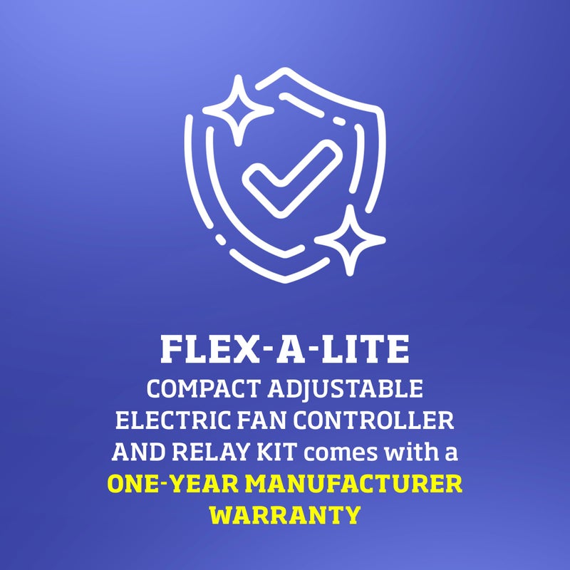 Flex-A-Lite Compact Adjustable Electric Fan Controller and Relay Kit with Thread-in Temperature Probe, Fan Controller (33095), Car Parts, Black - Image 4